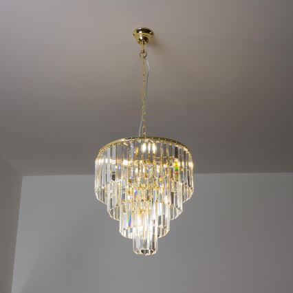 Brilagi - LED Кристален пендел MOZART 5xE14/40W/230V златист