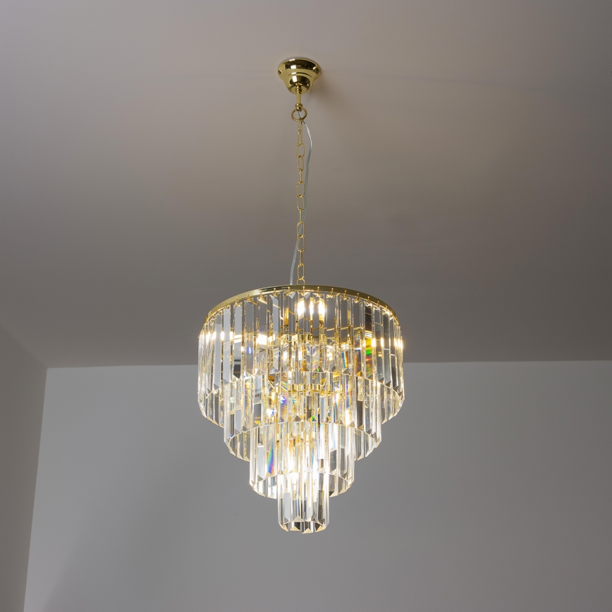 Brilagi - LED Кристален пендел MOZART 5xE14/40W/230V златист