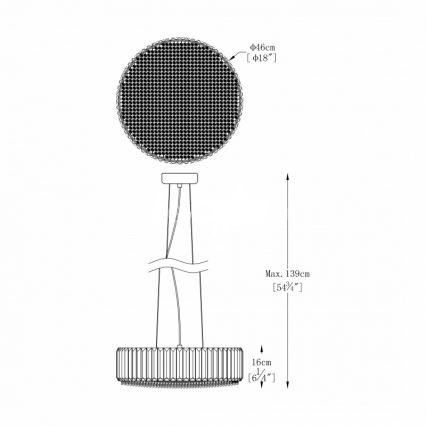 Brilagi - LED кристален полилей на кабел GLAMOUR 5xG9/42W/230V