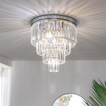 Brilagi - LED кристален таванен полилей MOZART 5xE14/40W/230V Ø 40 см лъскав хром