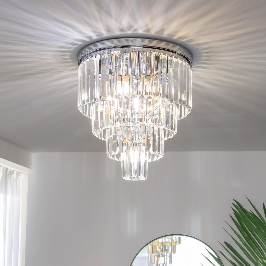 Brilagi - LED кристален таванен полилей MOZART 5xE14/40W/230V Ø 40 см лъскав хром