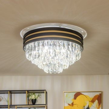Brilagi - LED кристален таванен полилей VELURE 5xE14/40W/230V диам. 46 см черен