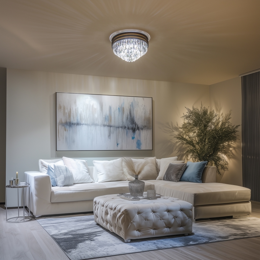 Brilagi - LED кристален таванен полилей VELURE 5xE14/40W/230V диам. 46 см черен