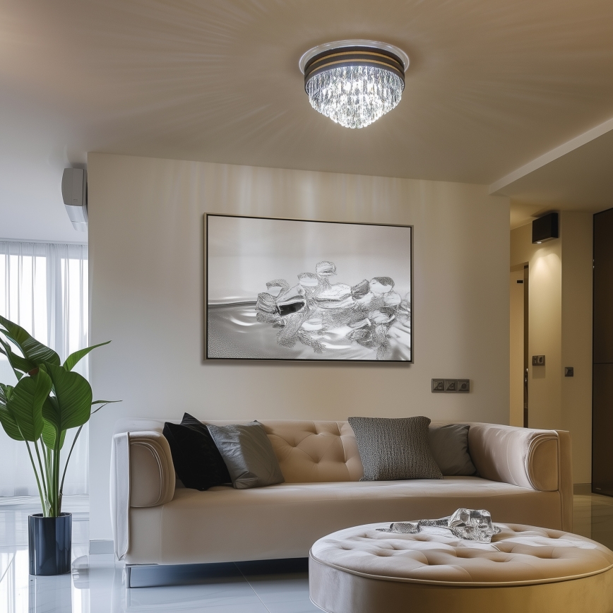 Brilagi - LED кристален таванен полилей VELURE 5xE14/40W/230V диам. 46 см черен