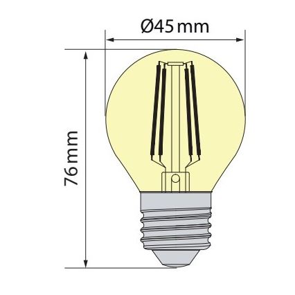 Brilagi - LED крушка FILAMENT CLASIC ONE P45 E27/6,5W/230V 3000K