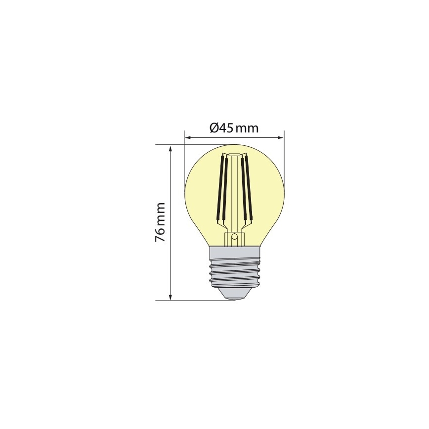 Brilagi - LED крушка FILAMENT CLASIC ONE P45 E27/6,5W/230V 3000K