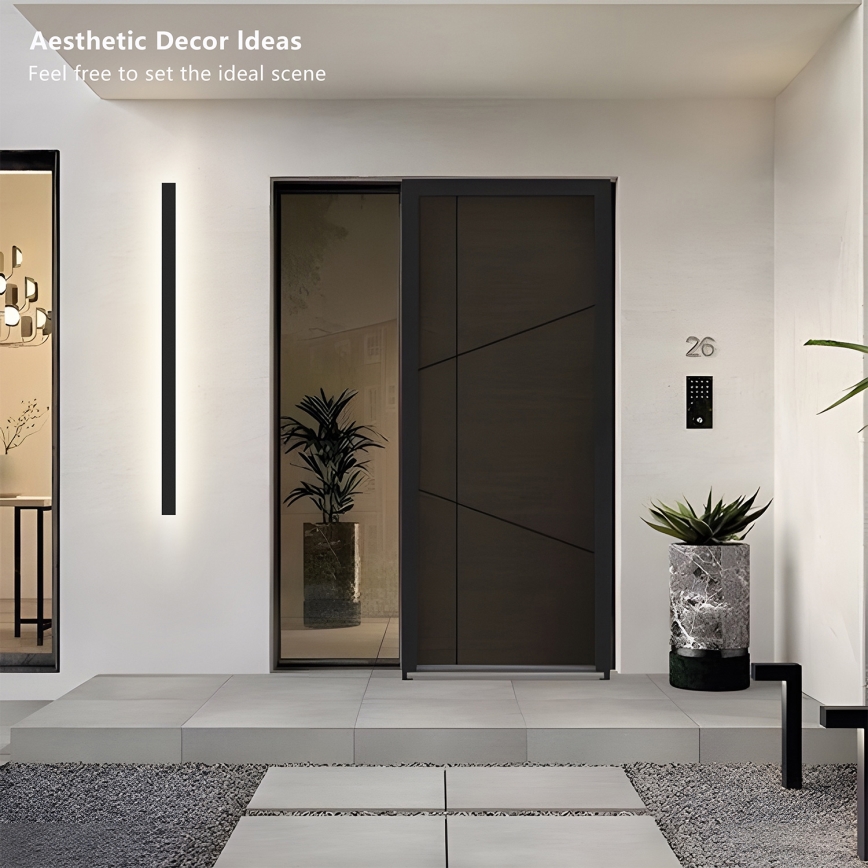 Brilagi - LED външно стенно осветително тяло LINEAR LED/32W/230V 3000K IP65 140 cm черно CRI 90