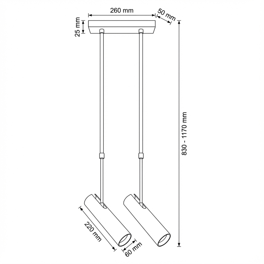 Brilagi - Люстра на прът SELE 2xGU10/30W/230V бяла