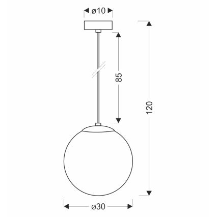 BRILAGI - Люстра на кабел POLOS 1xE27/40W/230V Ø 30 см, черна