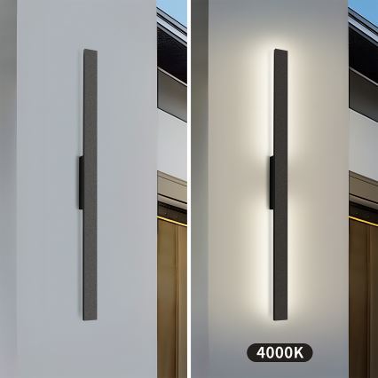 Brilagi - LED външно стенно осветително тяло LUNA LED/24W/230V 4000K IP65 100 cm черно