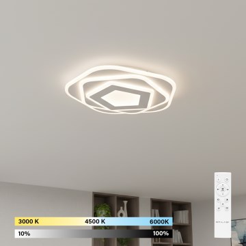 Brilagi - Модерно таванно LED осветително тяло с възможност за димиране, 64W/230V, 3000-6000K, Ø 40 см + дистанционно управление