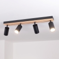 Brilagi - Насочващо осветително тяло SELE WOOD ACOUSTIC 4xGU10/30W/230V черно/дърво