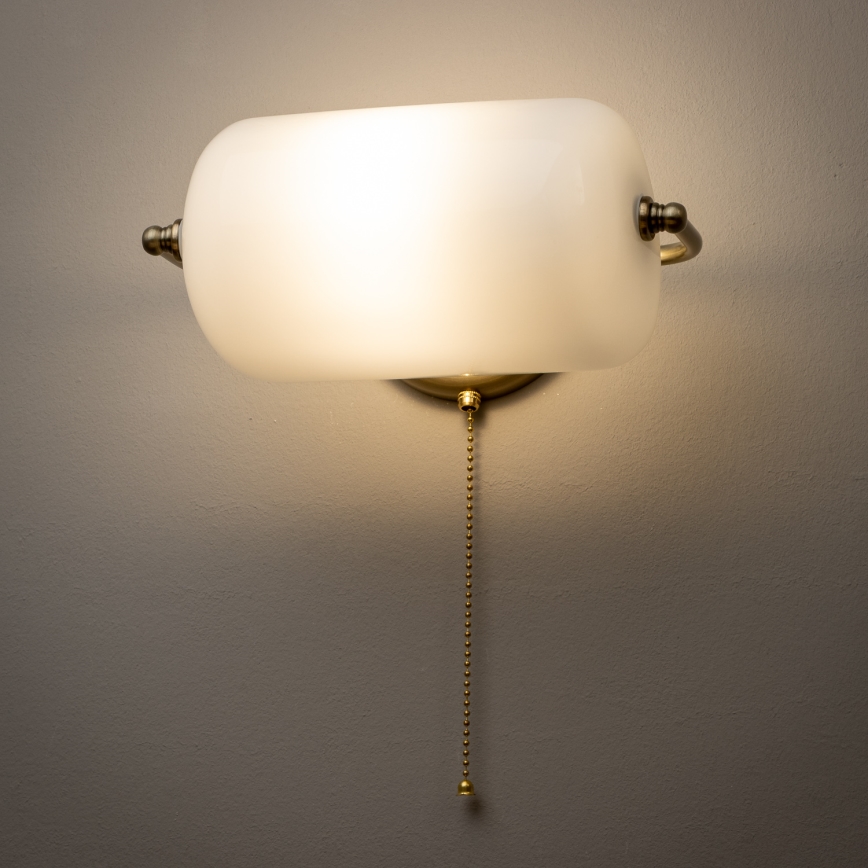 Brilagi - Настенна лампа BANK OFFICE 1xE27/60W/230V месинг/бяла