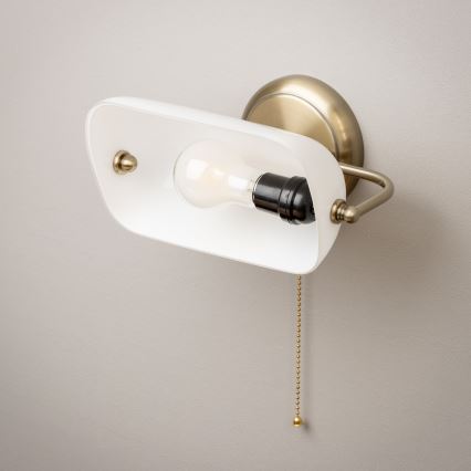 Brilagi - Настенна лампа BANK OFFICE 1xE27/60W/230V месинг/бяла