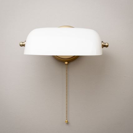 Brilagi - Настенна лампа BANK OFFICE 1xE27/60W/230V месинг/бяла