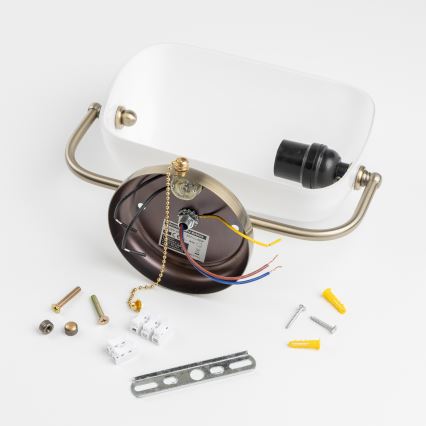 Brilagi - Настенна лампа BANK OFFICE 1xE27/60W/230V месинг/бяла