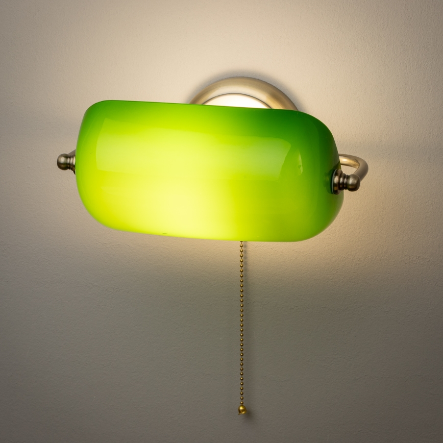 Brilagi - Настенна лампа BANK OFFICE 1xE27/60W/230V месинг/зелена