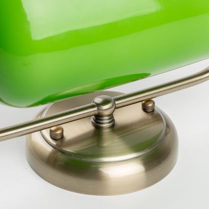 Brilagi - Настенна лампа BANK OFFICE 1xE27/60W/230V месинг/зелена
