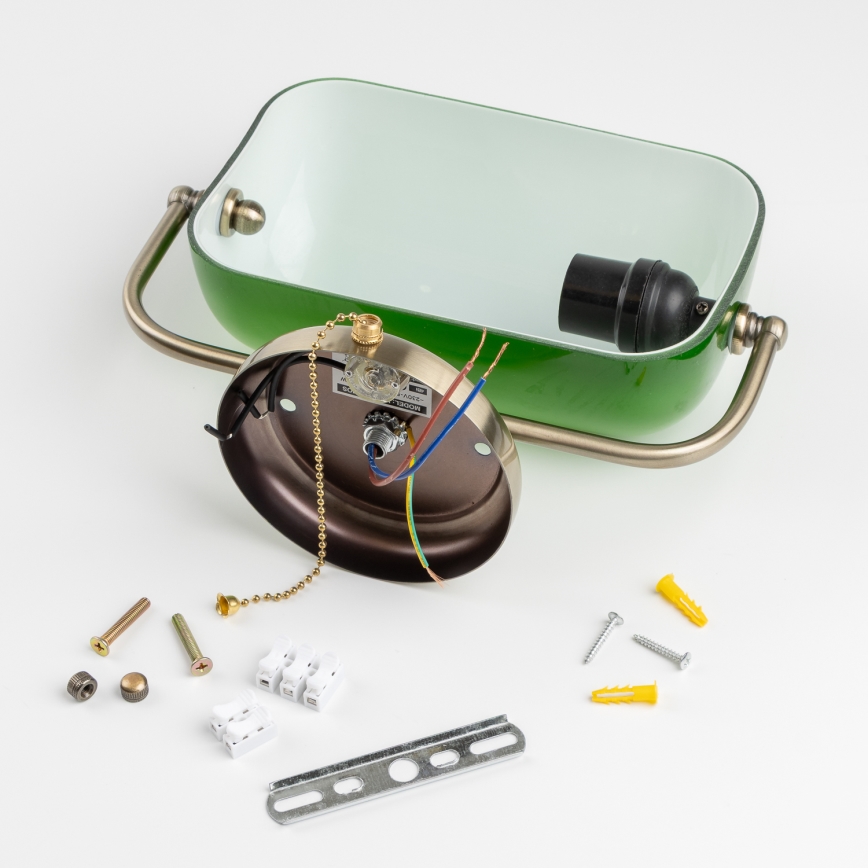 Brilagi - Настенна лампа BANK OFFICE 1xE27/60W/230V месинг/зелена