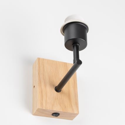 Brilagi - Детска стенна лампа BOBO WOOD 1xE27/25W/230V дъб/черен/бял/с животни