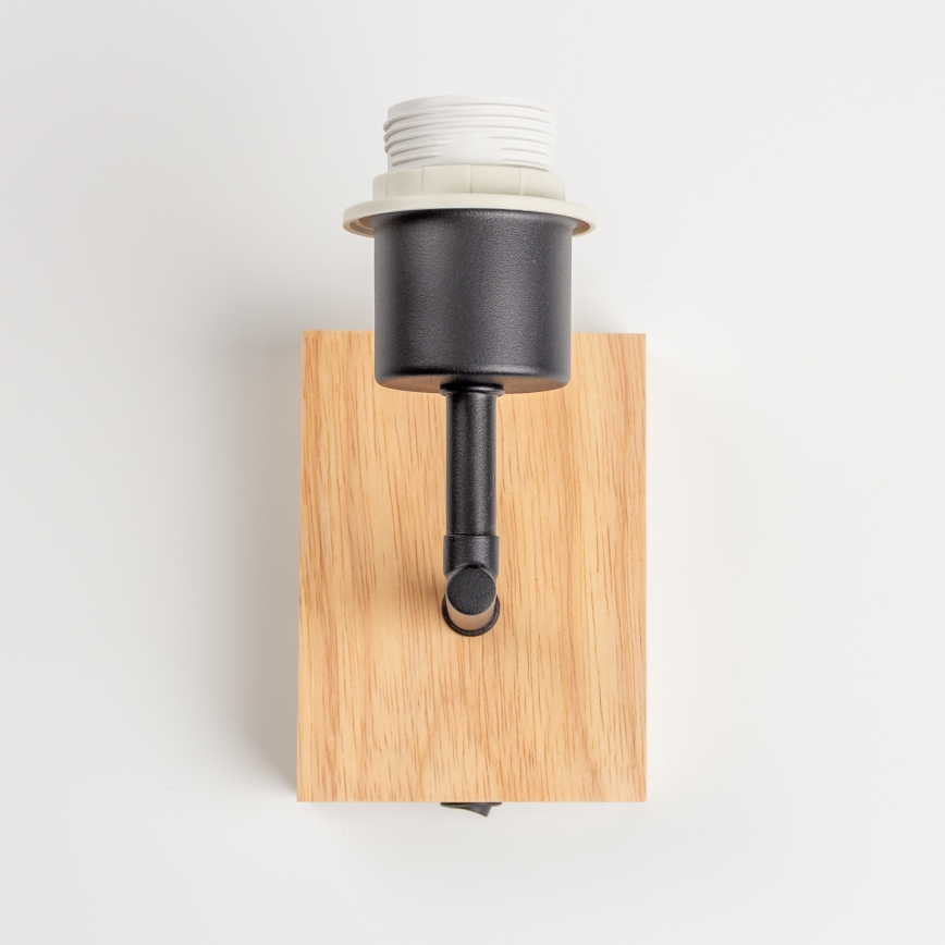 Brilagi - Детска стенна лампа BOBO WOOD 1xE27/25W/230V дъб/черен/бял/син/плюшени мечета