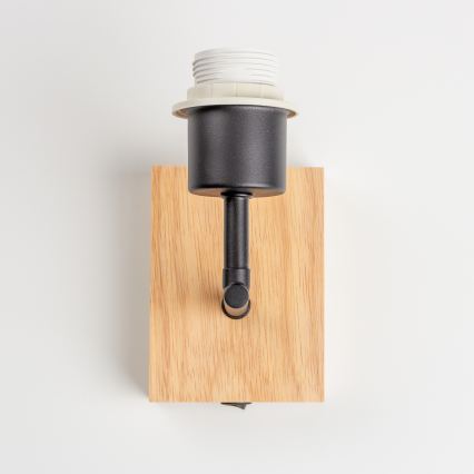 Brilagi - Детска настенна лампа BOBO WOOD 1xE27/25W/230V дъб/черен/бял/зайчета