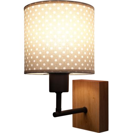 Brilagi - Детска стенна лампа BOBO WOOD 1xE27/25W/230V дъб/черен/бежов/на точки