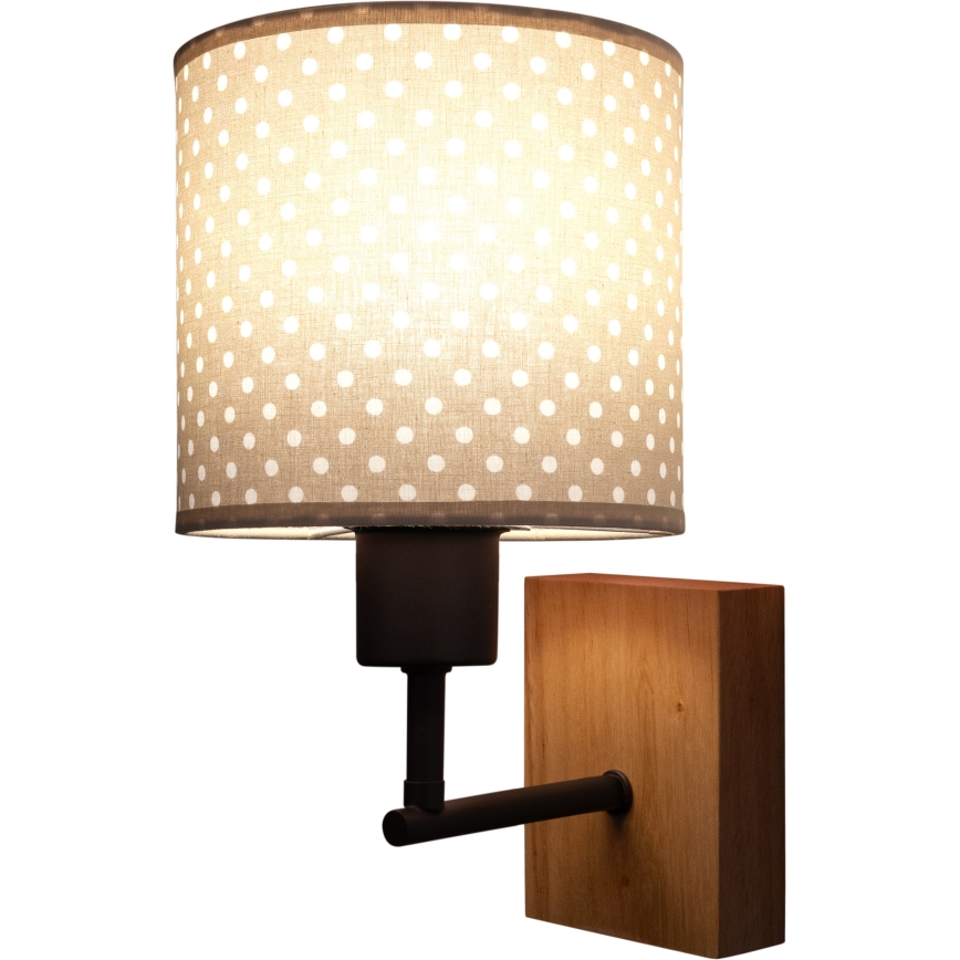 Brilagi - Детска стенна лампа BOBO WOOD 1xE27/25W/230V дъб/черен/бежов/на точки
