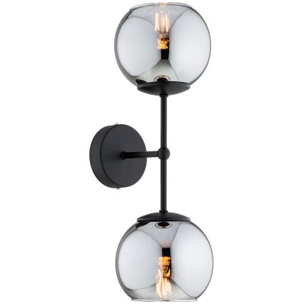 Brilagi - Настенна лампа DIOR 2xE27/60W/230V черна/димно сива