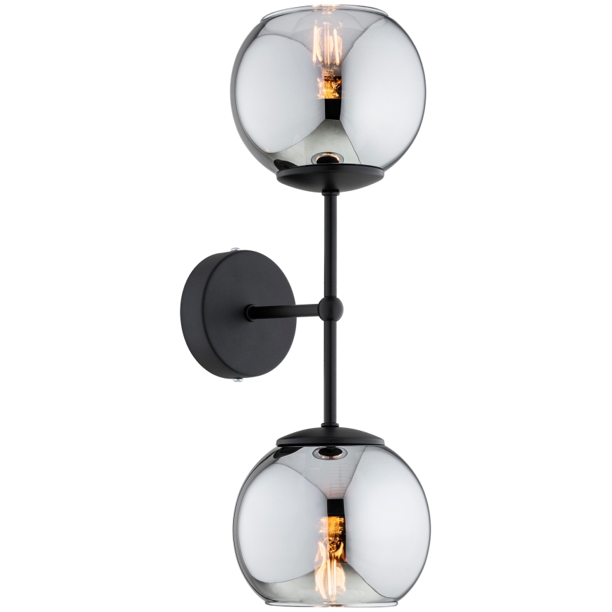 Brilagi - Настенна лампа DIOR 2xE27/60W/230V черна/димно сива
