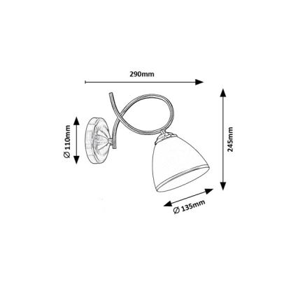 Brilagi - Настенна лампа FRED 1xE27/60W/230V бронзова