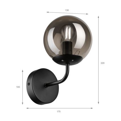 Brilagi - Настенна лампа MALIVA 1xE14/15W/230V черна/опушена