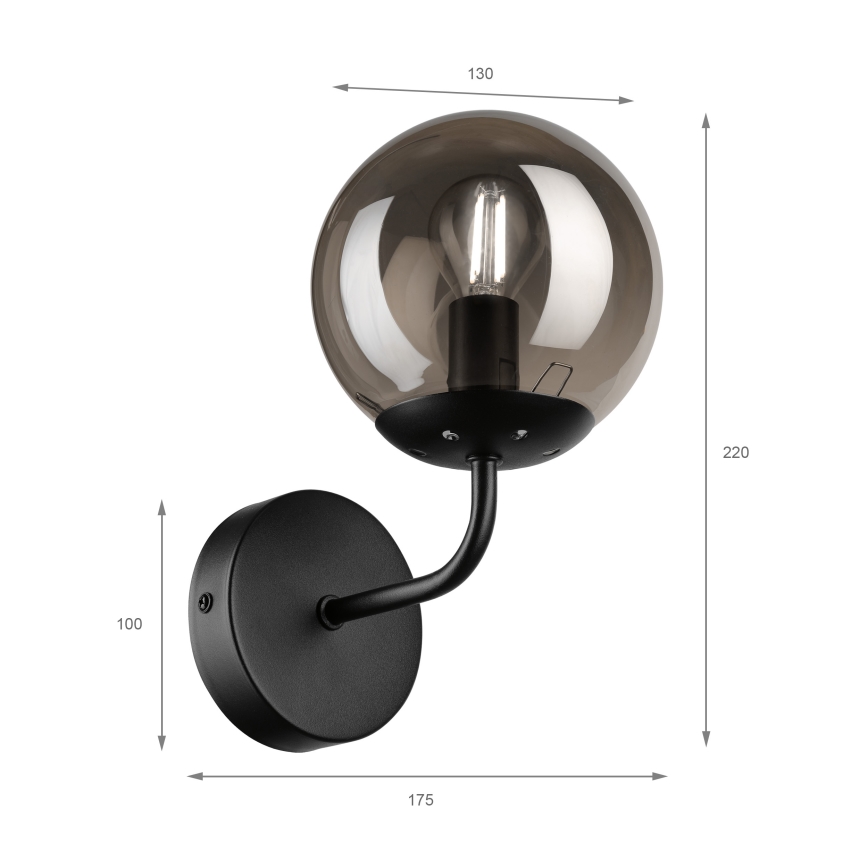 Brilagi - Настенна лампа MALIVA 1xE14/15W/230V черна/опушена