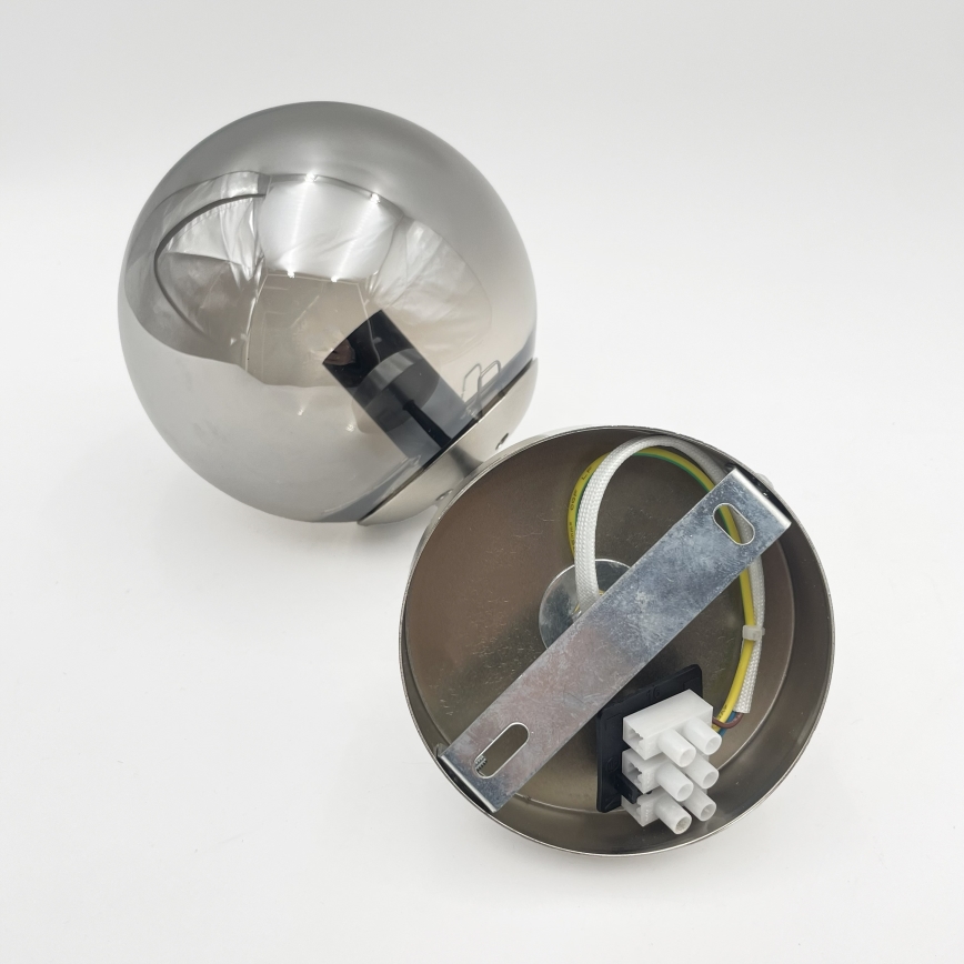 Brilagi - Настенна лампа MALIVA 1xE14/15W/230V матов хром/димно стъкло