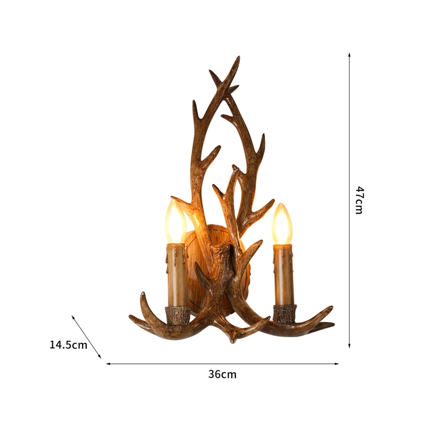 Brilagi - Настенно осветително тяло DEER 2xE14/10W/230V еленови рога