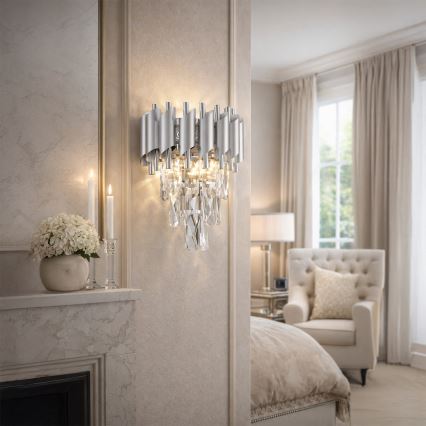 Brilagi - Настенно осветително тяло ECLIPSE 2xE14/10W/230V сребристо