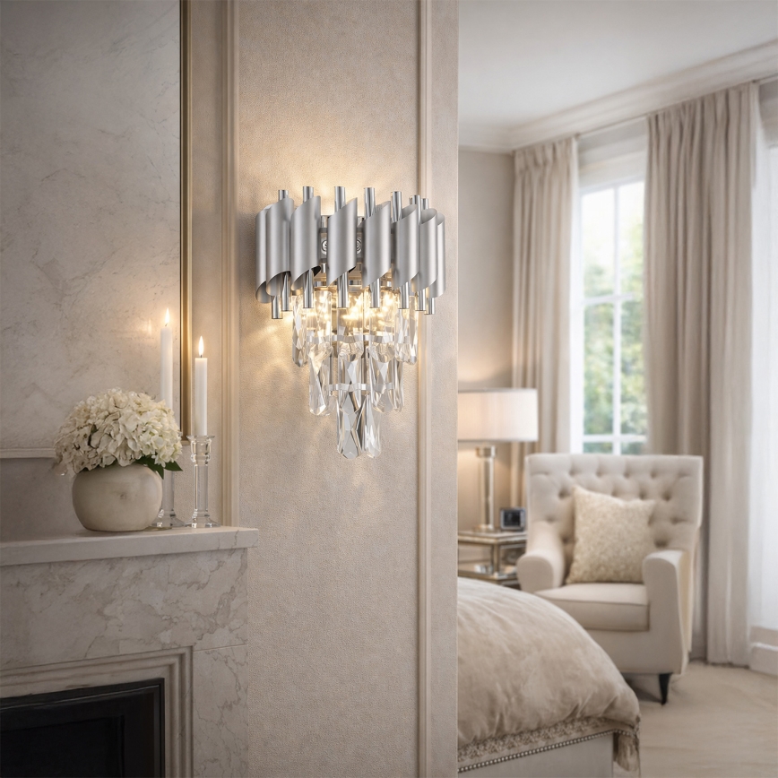 Brilagi - Настенно осветително тяло ECLIPSE 2xE14/10W/230V сребристо