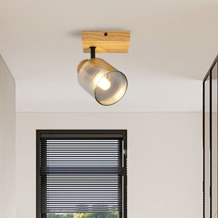 Brilagi - Настенно спот осветително тяло HYGGE 1xE14/15W/230V каучуково дърво/димчато