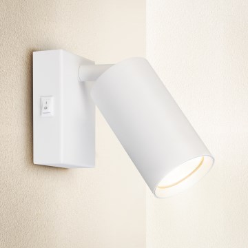 Brilagi - Настенно спот осветително тяло с ключ SELE 1xGU10/30W/230V бяло