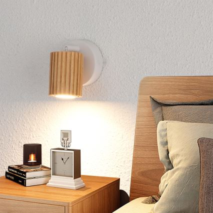 Brilagi - Настенно точково осветително тяло MODERN WOOD 1xGU10/8W/230V дърво/бяло
