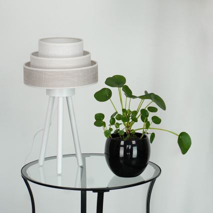 Brilagi - Настолна лампа ALASKA LUNETA 1xE27/15W/230V сив/кремав