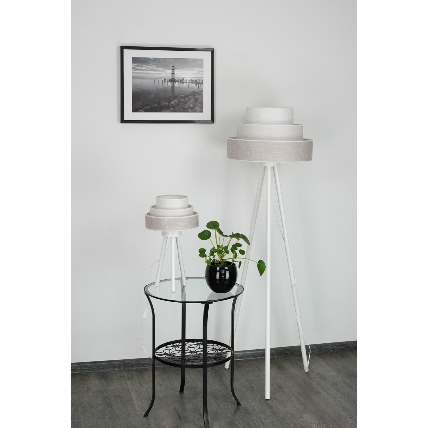 Brilagi - Настолна лампа ALASKA LUNETA 1xE27/15W/230V сив/кремав