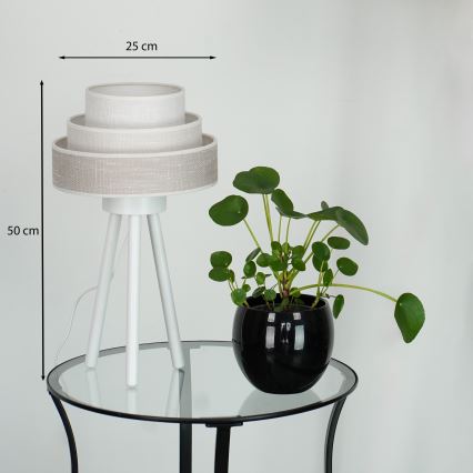 Brilagi - Настолна лампа ALASKA LUNETA 1xE27/15W/230V сив/кремав