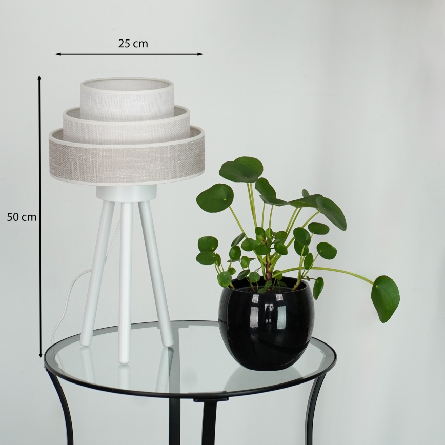 Brilagi - Настолна лампа ALASKA LUNETA 1xE27/15W/230V сив/кремав