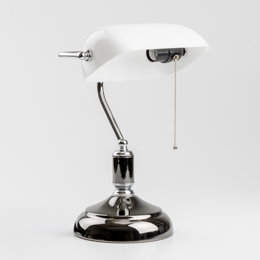 Brilagi - Настолна лампа BANK OFFICE 1xE27/60W/230V черна/сребриста/бяла