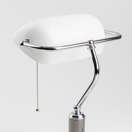 Brilagi - Настолна лампа BANK OFFICE 1xE27/60W/230V черна/сребриста/бяла