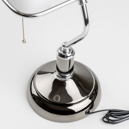 Brilagi - Настолна лампа BANK OFFICE 1xE27/60W/230V черна/сребриста/бяла