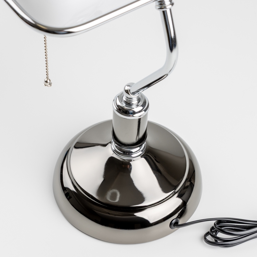 Brilagi - Настолна лампа BANK OFFICE 1xE27/60W/230V черна/сребриста/бяла