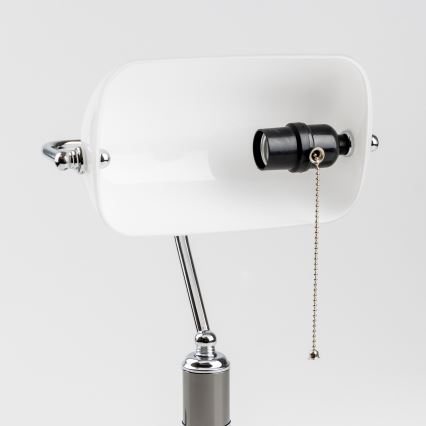 Brilagi - Настолна лампа BANK OFFICE 1xE27/60W/230V черна/сребриста/бяла