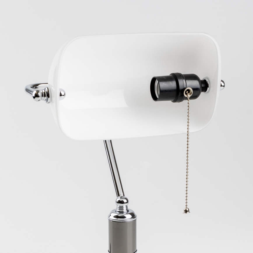 Brilagi - Настолна лампа BANK OFFICE 1xE27/60W/230V черна/сребриста/бяла